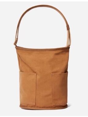 Everlane Lantern canvas shoulder bucket bag/tote, brown